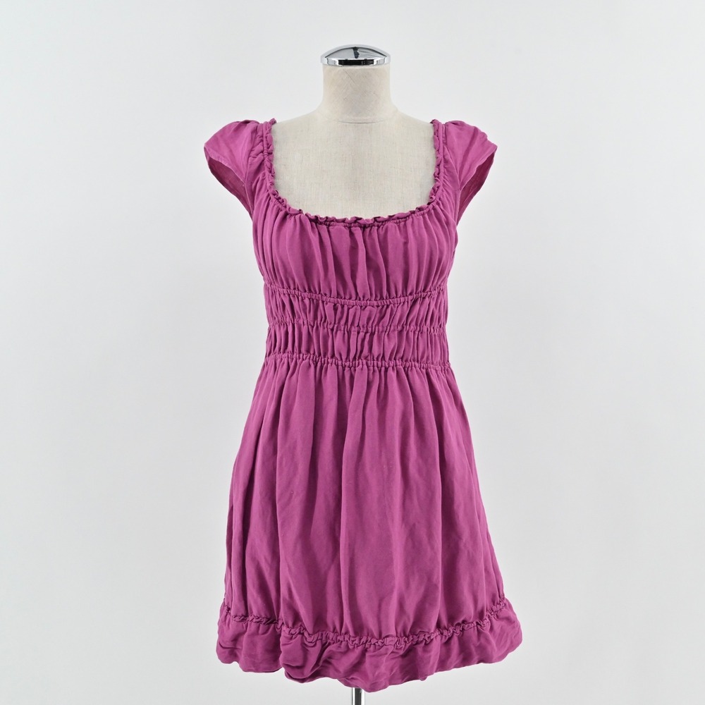 Anthropologie Milkmaid Dress Womens Size S Linen Babydoll Tie‎ Back Ruffle Mini